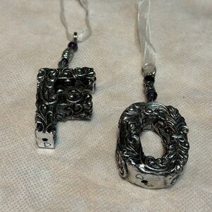 Silver Ornate Letter Ornaments
